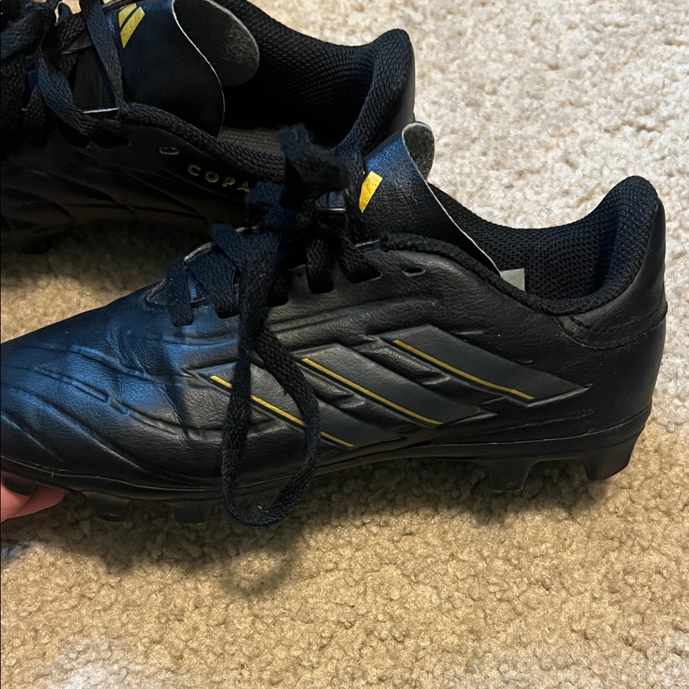 Adidas Copa Black with Yellow Stripes Cleats